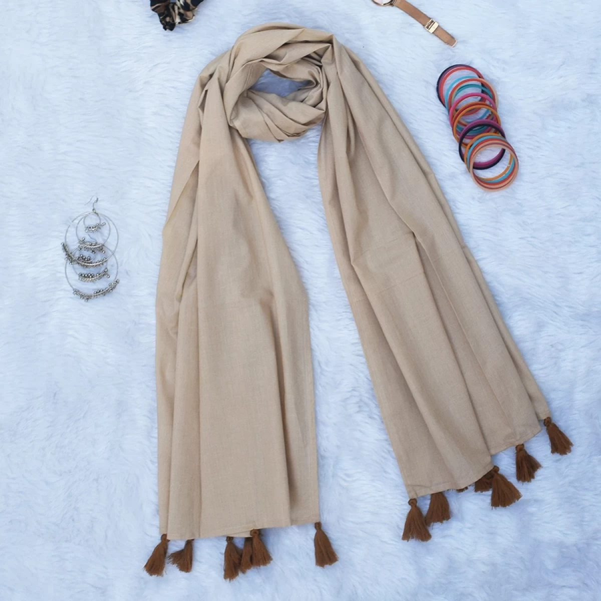 Brown Cotton Scarf- Long Scarf For Women- Scarf For Women- 80x160cm